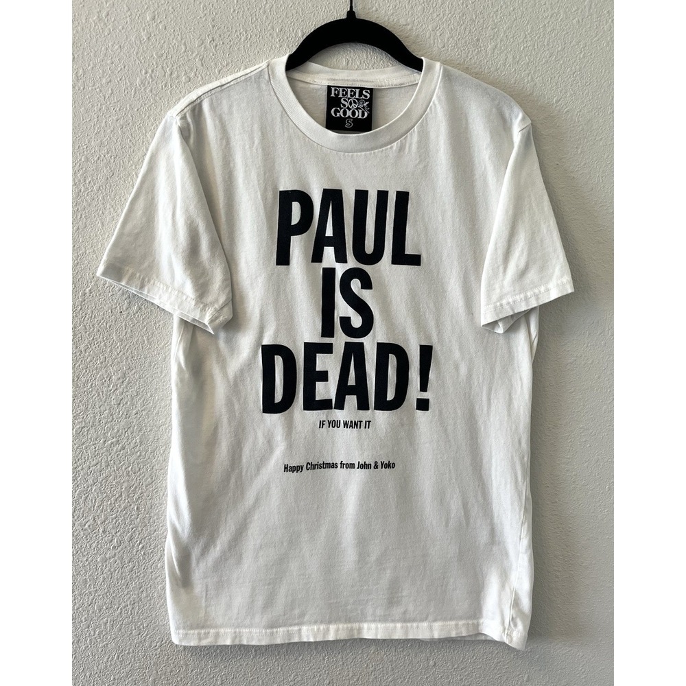 Feels So Good Men's T-Shirt Size Small Paul Is Dead! John And Yoko White